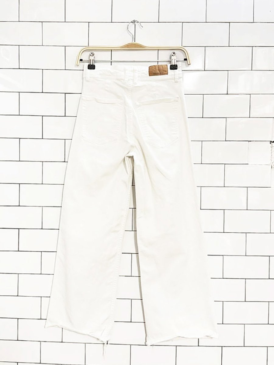 stradivarius high - rise raw hem wide leg jeans - good market thrift store