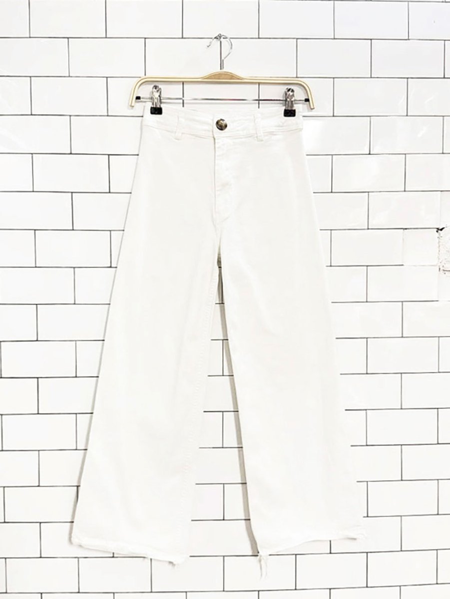 stradivarius high - rise raw hem wide leg jeans - good market thrift store