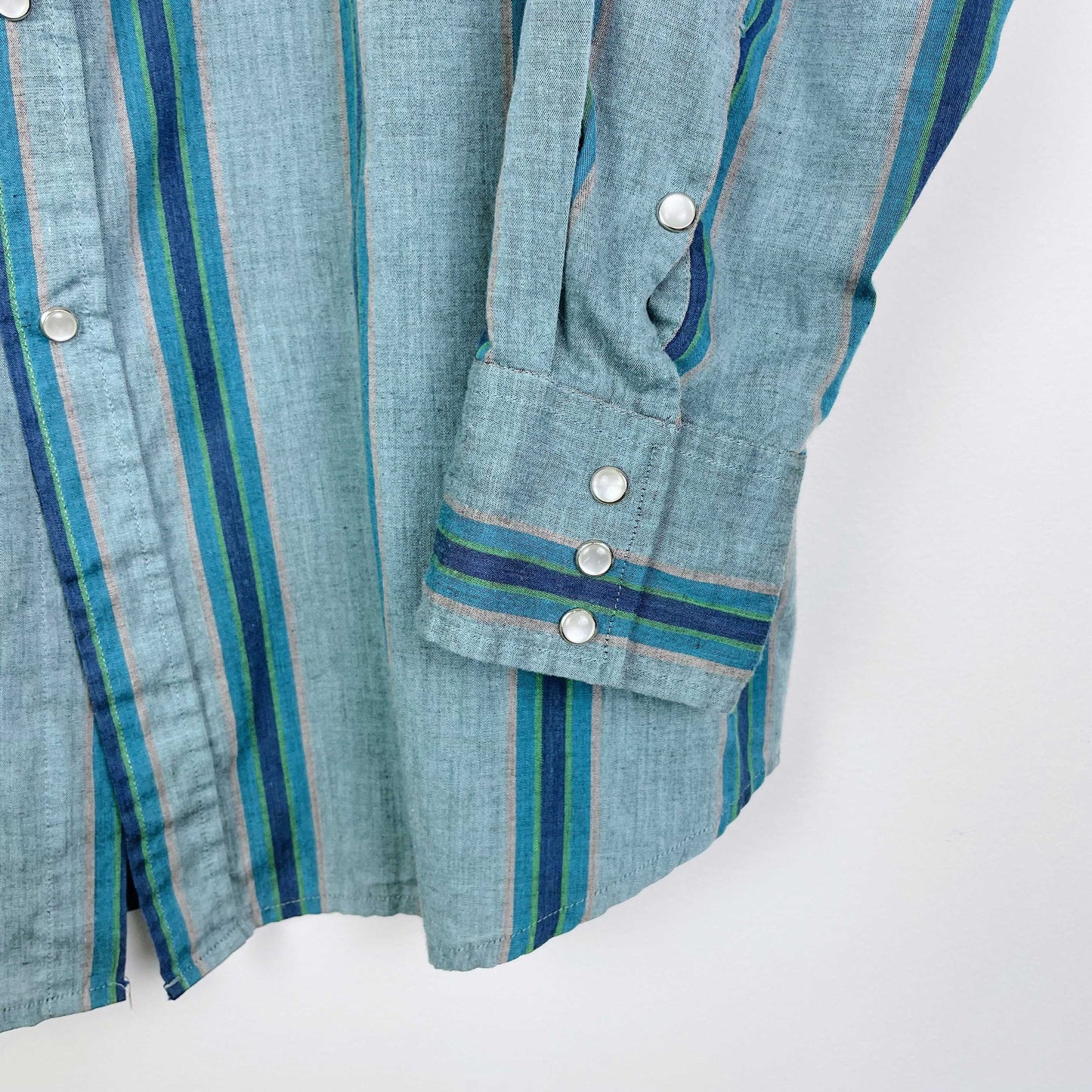 vintage western craft snap button down shirt - size large