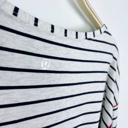 lululemon weekend long sleeve top stripe - size 8