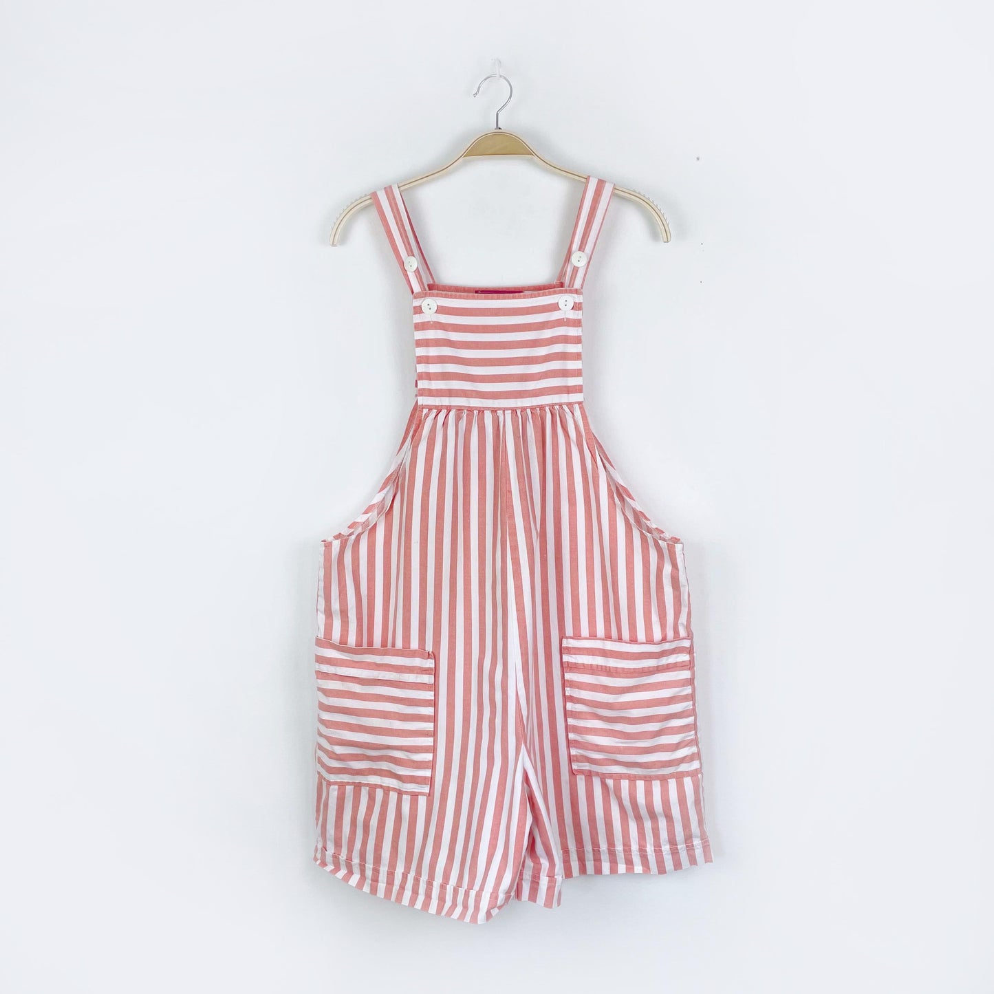 vintage maternity express striped short overalls