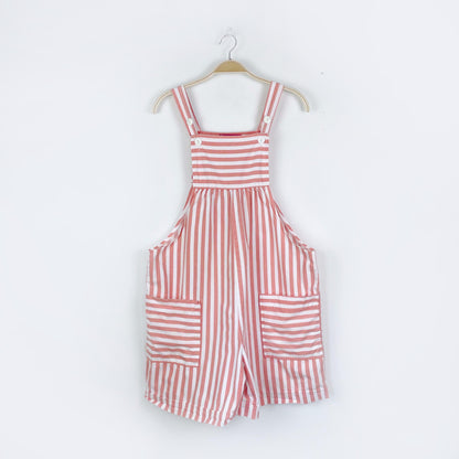 vintage maternity express striped short overalls
