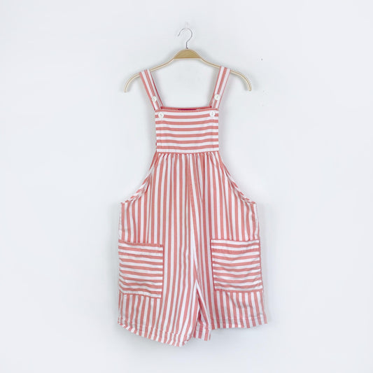 vintage maternity express striped short overalls