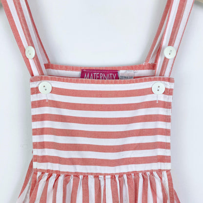 vintage maternity express striped short overalls