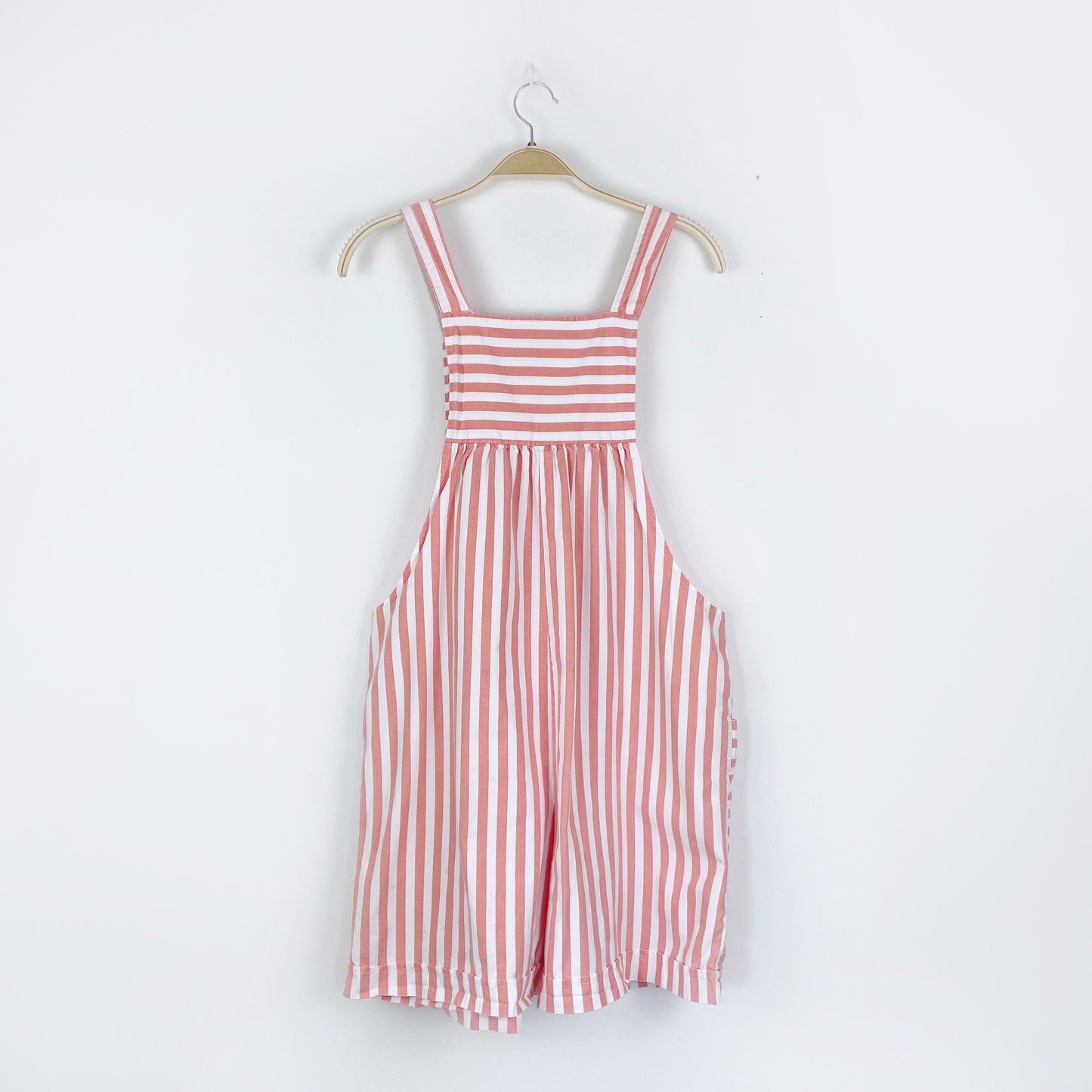 vintage maternity express striped short overalls