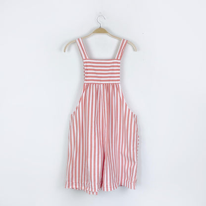 vintage maternity express striped short overalls