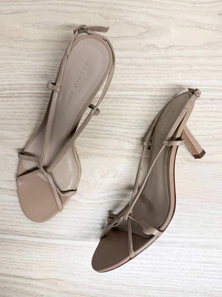 studio amelia leather strappy heel | made in Spain - good market thrift store