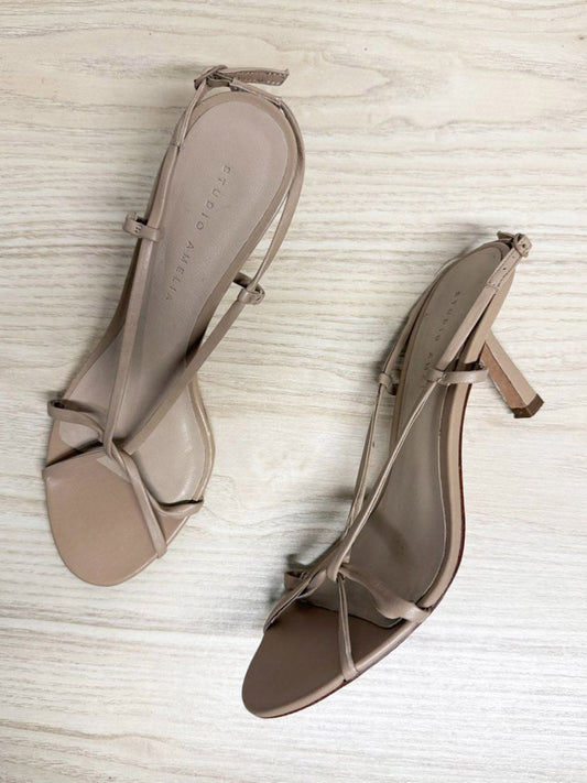 studio amelia leather strappy heel | made in Spain - good market thrift store