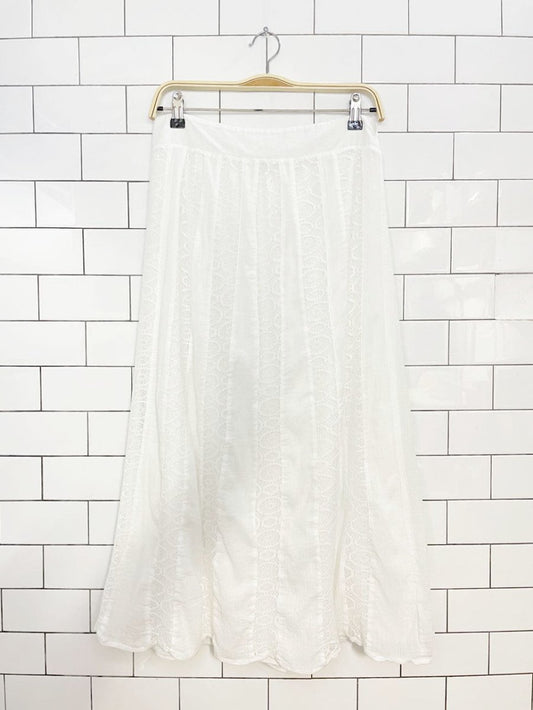 studio west apparel boho lace panel prairie midi skirt | made in India - good market thrift store
