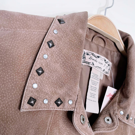 vintage suede by PT short studded jacket - size large