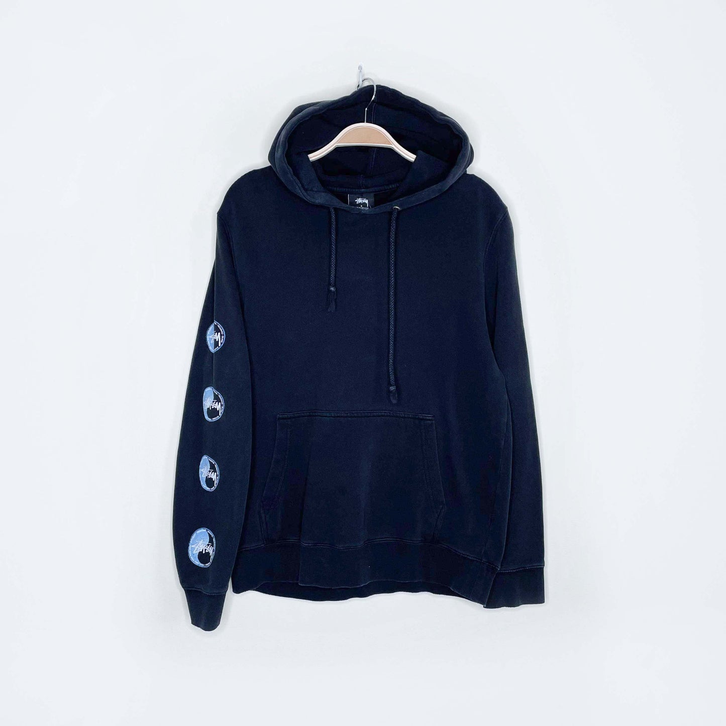 vintage stussy yin yang hoodie made in usa - size small