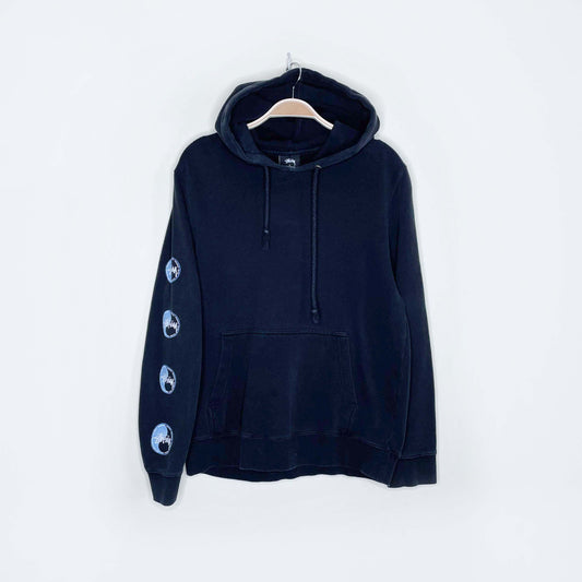 vintage stussy yin yang hoodie made in usa - size small