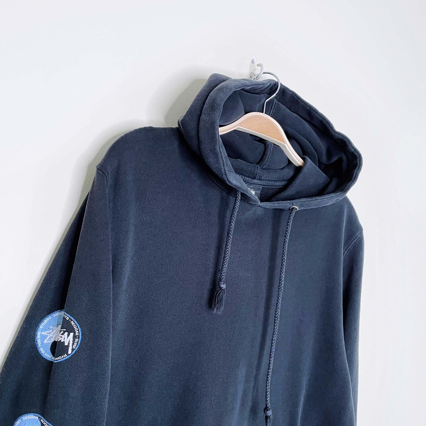 vintage stussy yin yang hoodie made in usa - size small