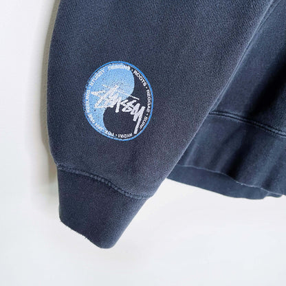vintage stussy yin yang hoodie made in usa - size small