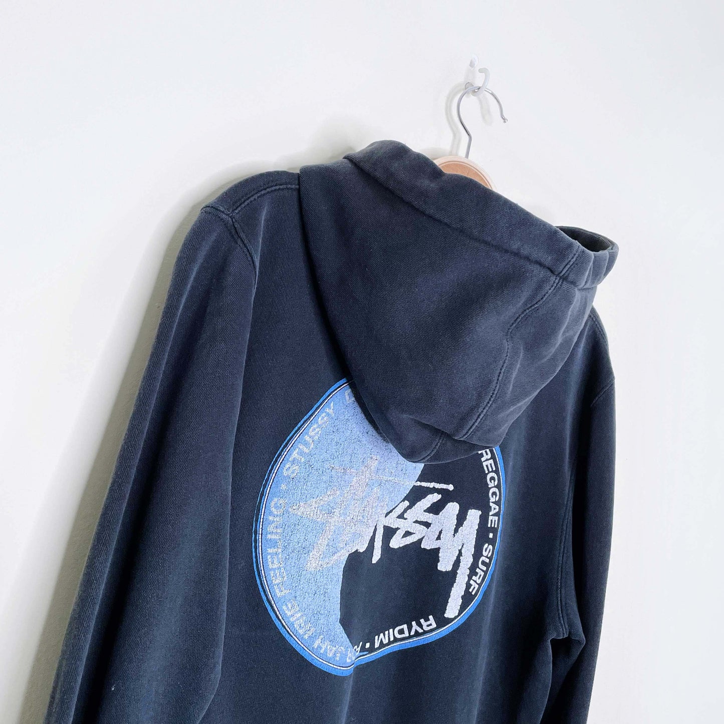 vintage stussy yin yang hoodie made in usa - size small