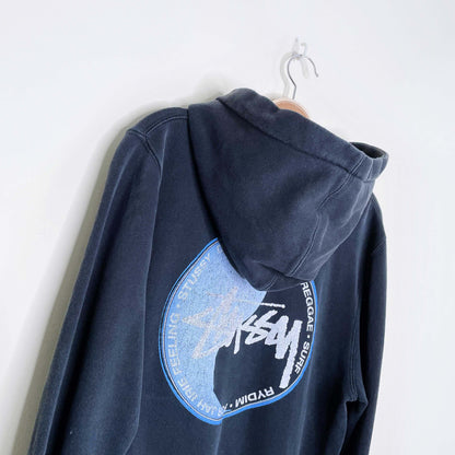 vintage stussy yin yang hoodie made in usa - size small