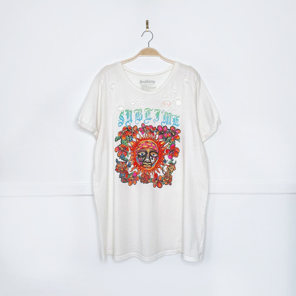 sublime oversized distressed sun t-shirt dress