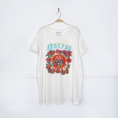sublime oversized distressed sun t-shirt dress