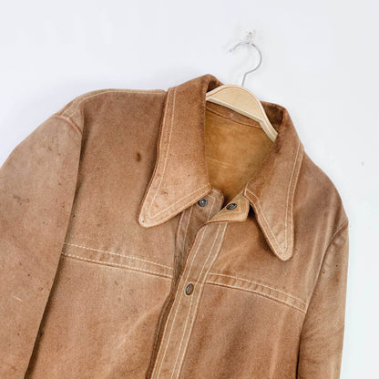 vintage tough suede snap button rancher jacket