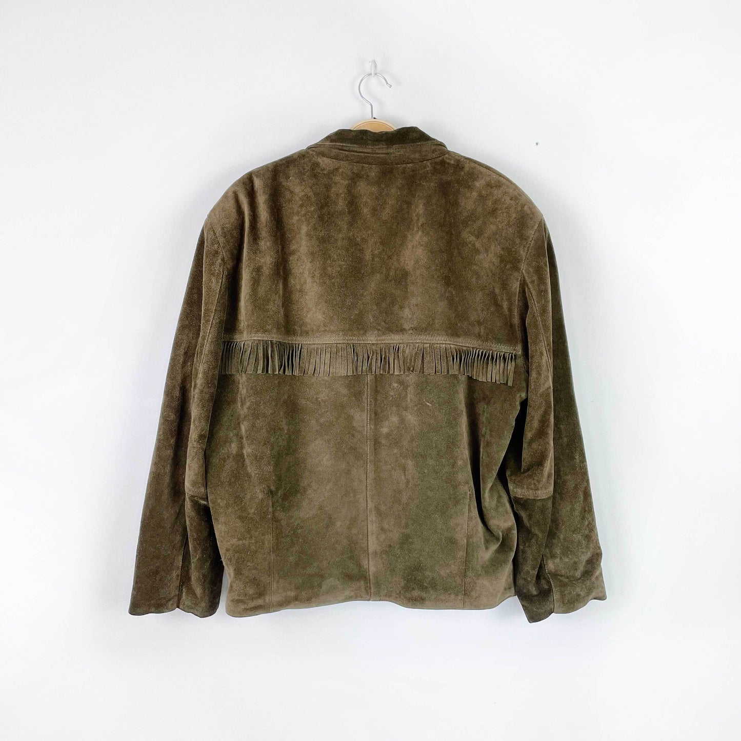 vintage made in italy suede fringe rancher jacket