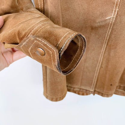 vintage tough suede snap button rancher jacket
