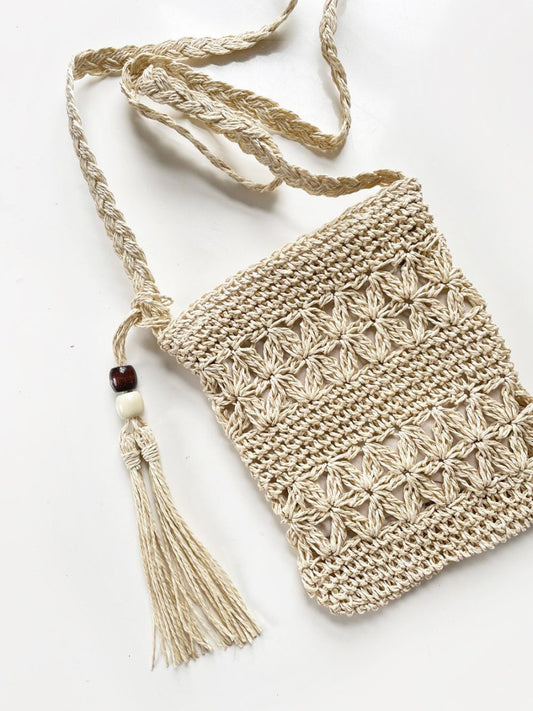 summer boho crochet crossbody bag - good market thrift store