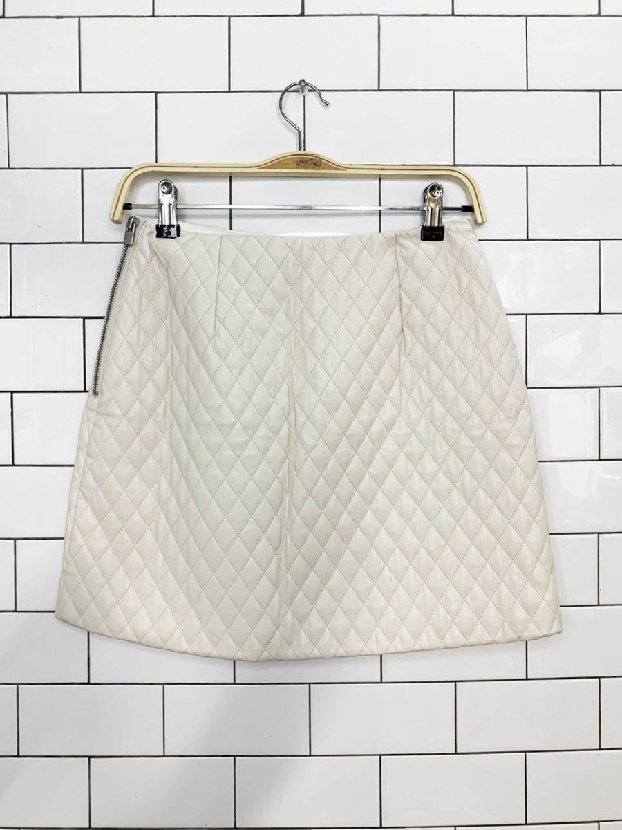 sunday best flynn quilted plush faux leather mini skirt | aritzia - good market thrift store