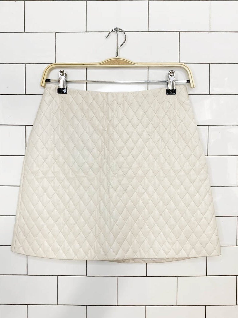 sunday best flynn quilted plush faux leather mini skirt | aritzia - good market thrift store