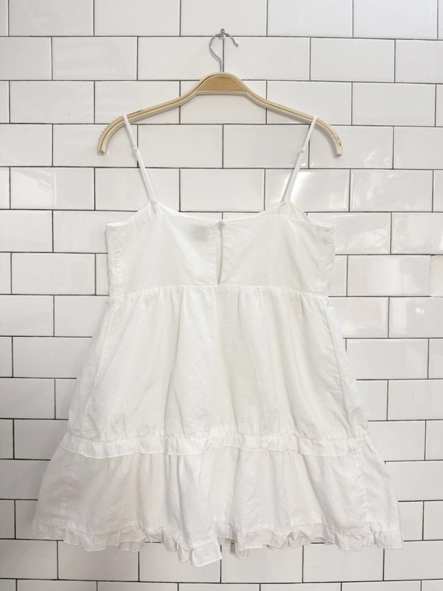 sunday best linen - blend babydoll tiered mini dress | aritzia - good market thrift store