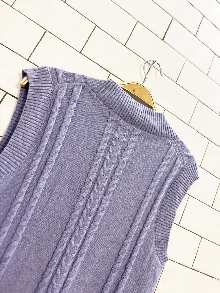 sunday best wool - blend cable knit sweater vest | aritzia - good market thrift store