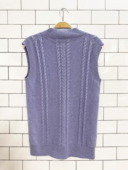 sunday best wool - blend cable knit sweater vest | aritzia - good market thrift store
