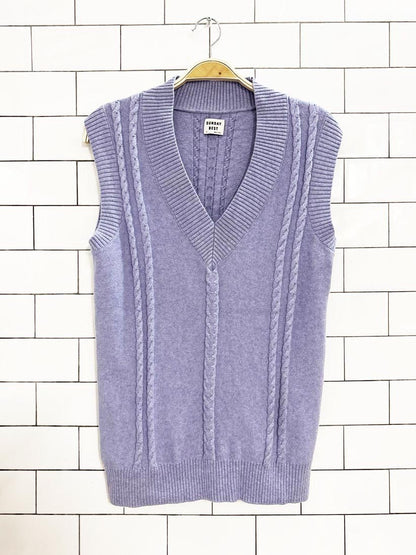 sunday best wool - blend cable knit sweater vest | aritzia - good market thrift store