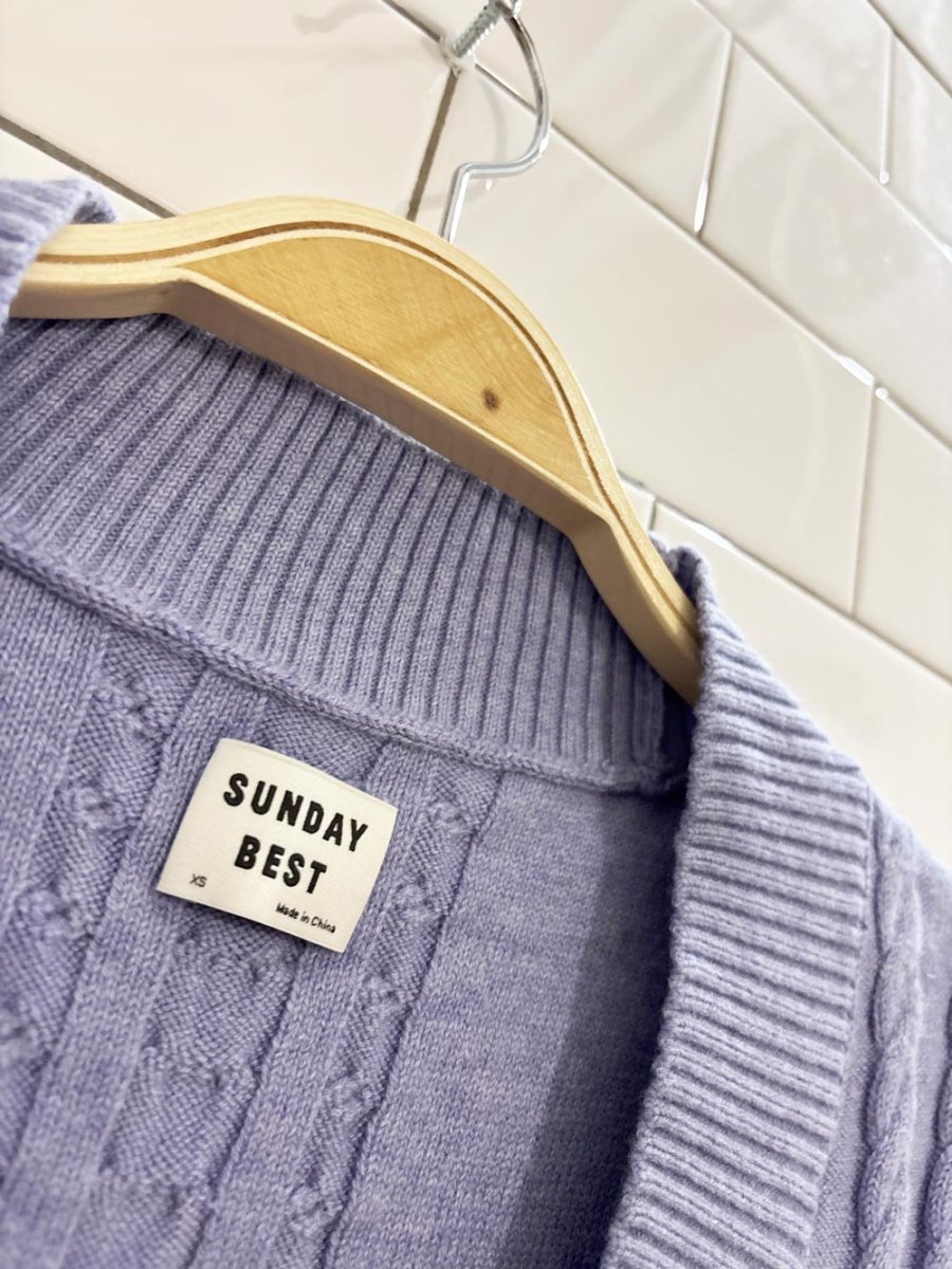 sunday best wool - blend cable knit sweater vest | aritzia - good market thrift store