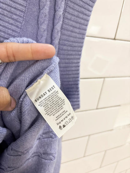 sunday best wool - blend cable knit sweater vest | aritzia - good market thrift store