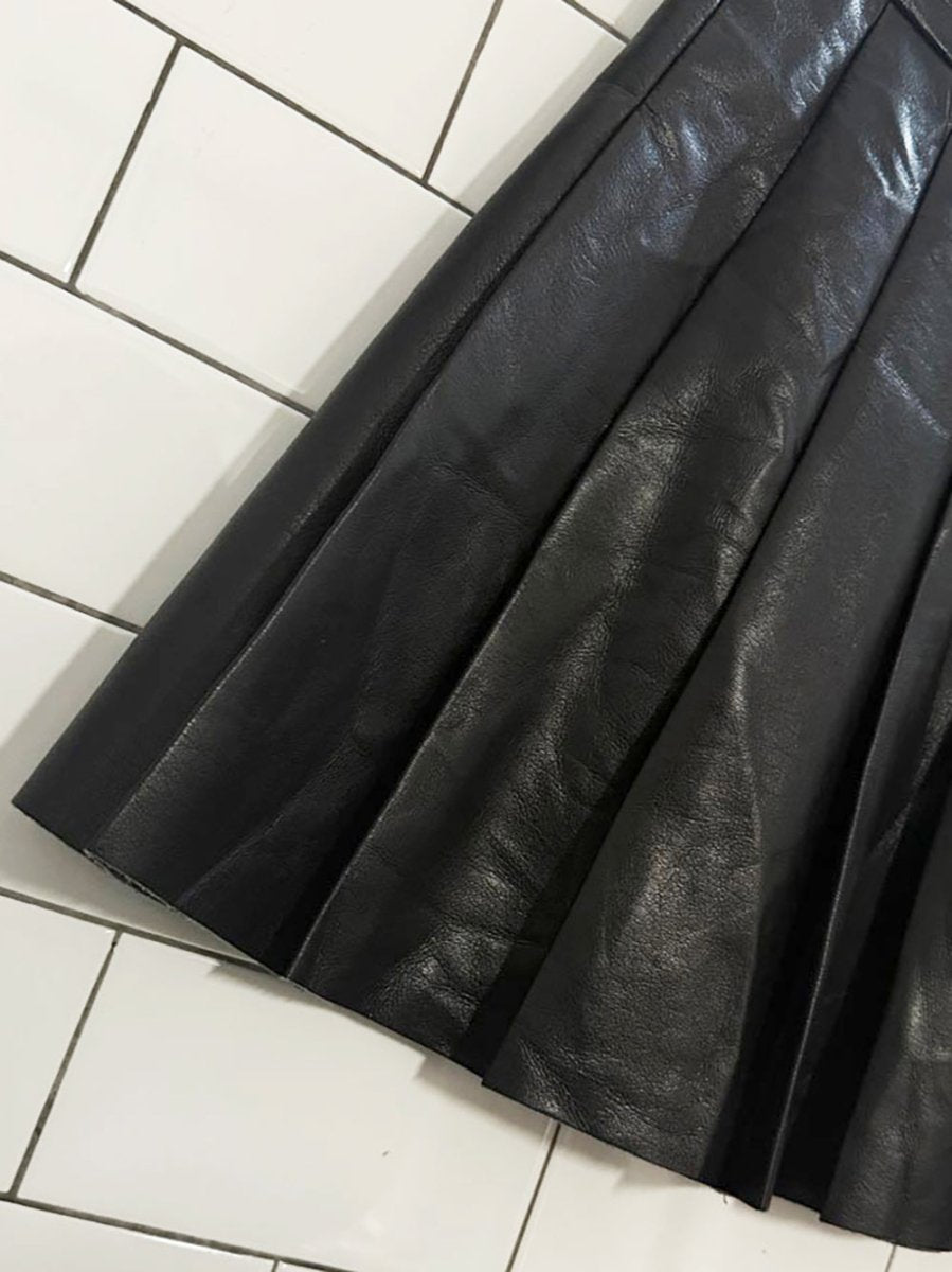 sun.deh faux leather pleated micro mini skirt | aritzia - good market thrift store