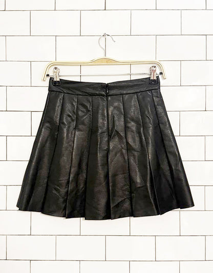 sun.deh faux leather pleated micro mini skirt | aritzia - good market thrift store