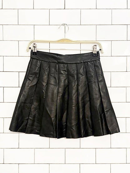 sun.deh faux leather pleated micro mini skirt | aritzia - good market thrift store
