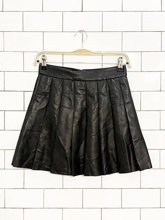 sun.deh faux leather pleated micro mini skirt | aritzia - good market thrift store