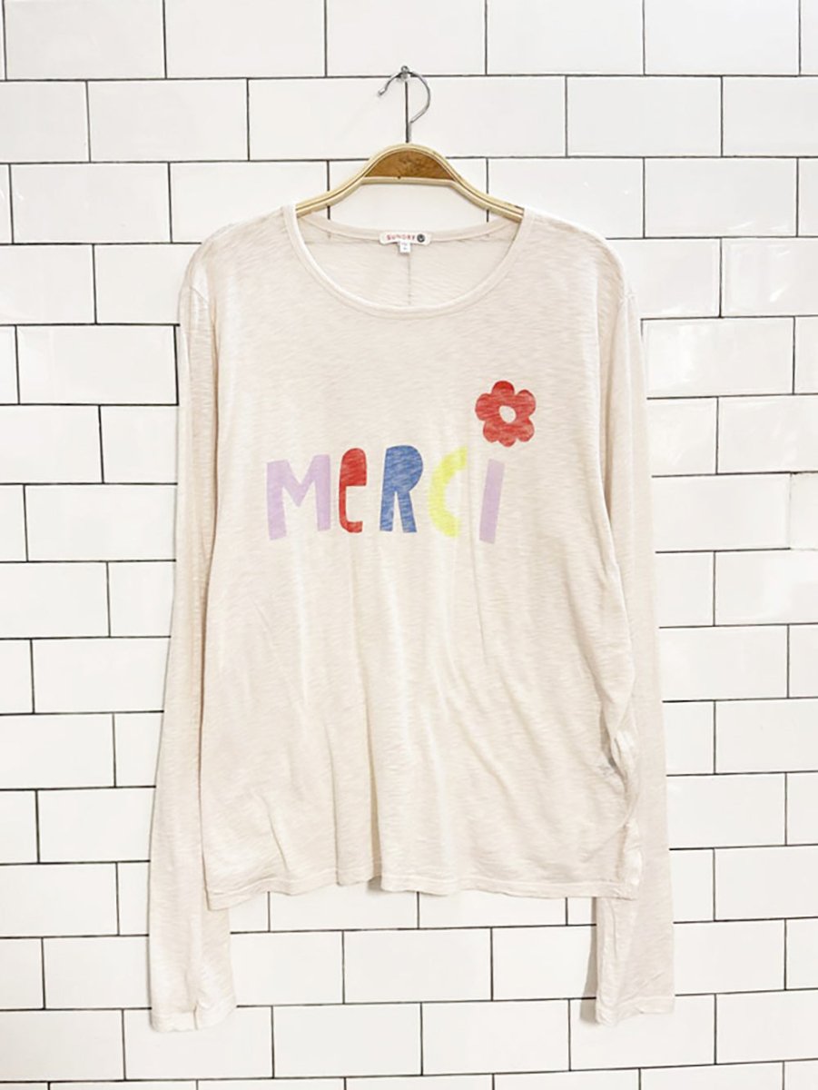 sundry merci marled graphic long sleeve top | made in USA | anthropologie - good market thrift store