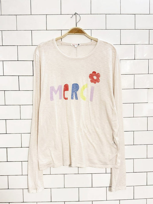 sundry merci marled graphic long sleeve top | made in USA | anthropologie - good market thrift store