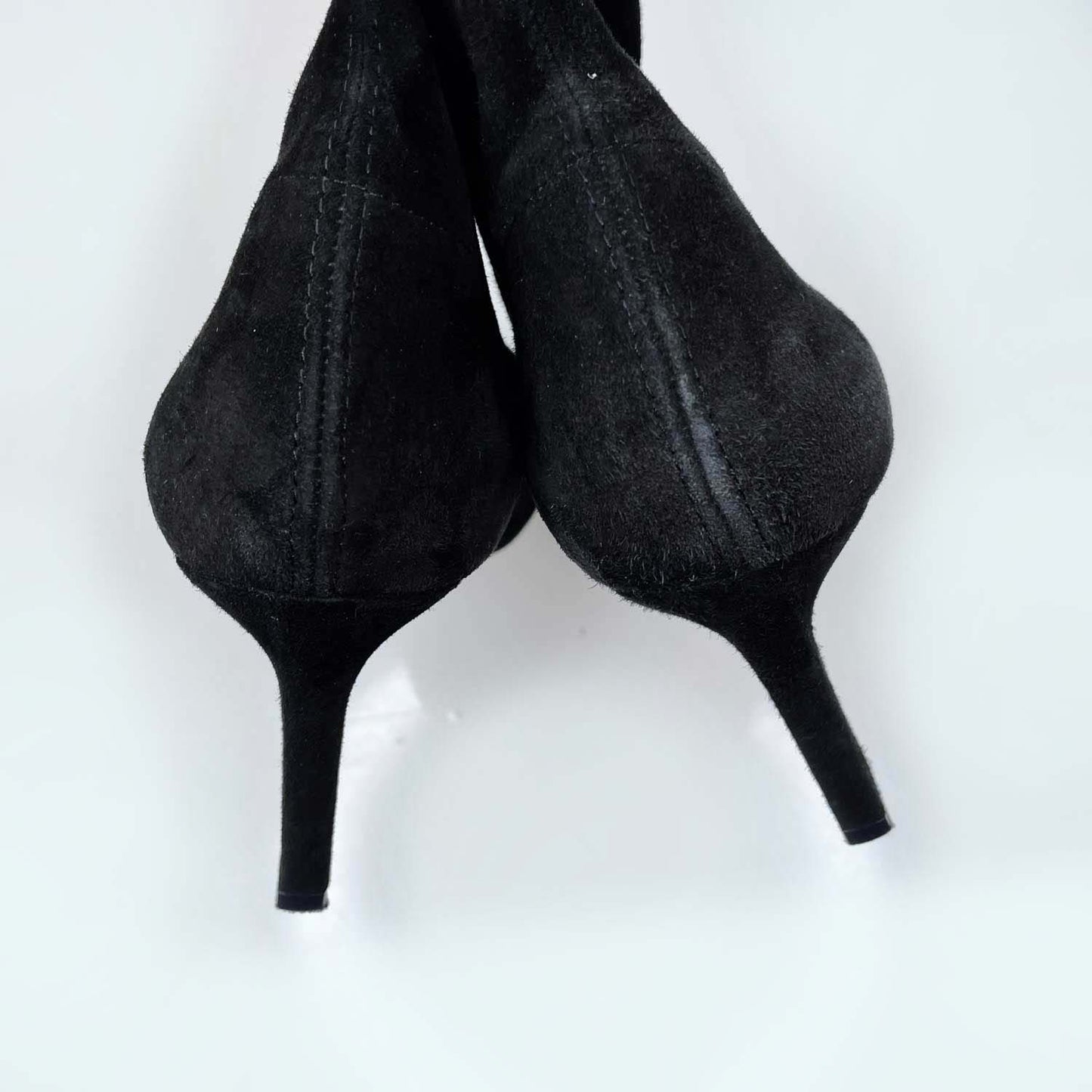 stuart weitzman 75 bootie black suede pointed toe - size 10