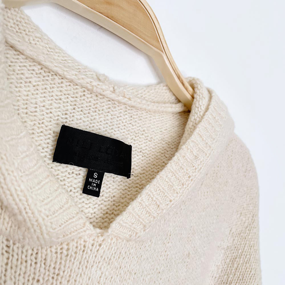 nili lotan oversized wool-silk knit summer hoodie