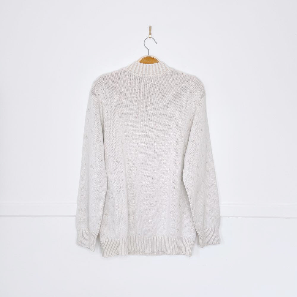 vintage parkhurst minimal horse knit cotton sweater