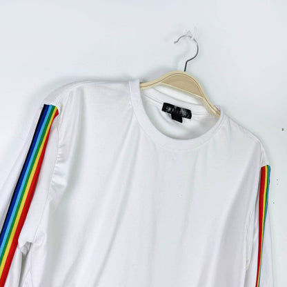 sws active rainbow stripe cropped long sleeve