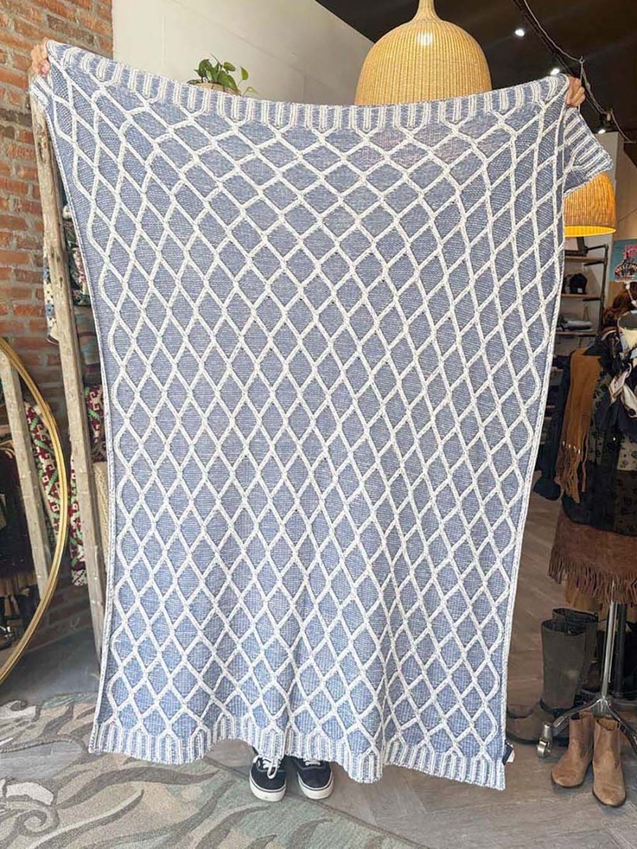 tahari home argyle knit throw blanket - good market thrift store