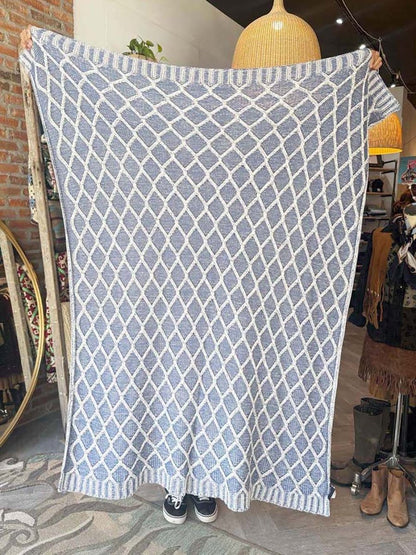 tahari home argyle knit throw blanket - good market thrift store