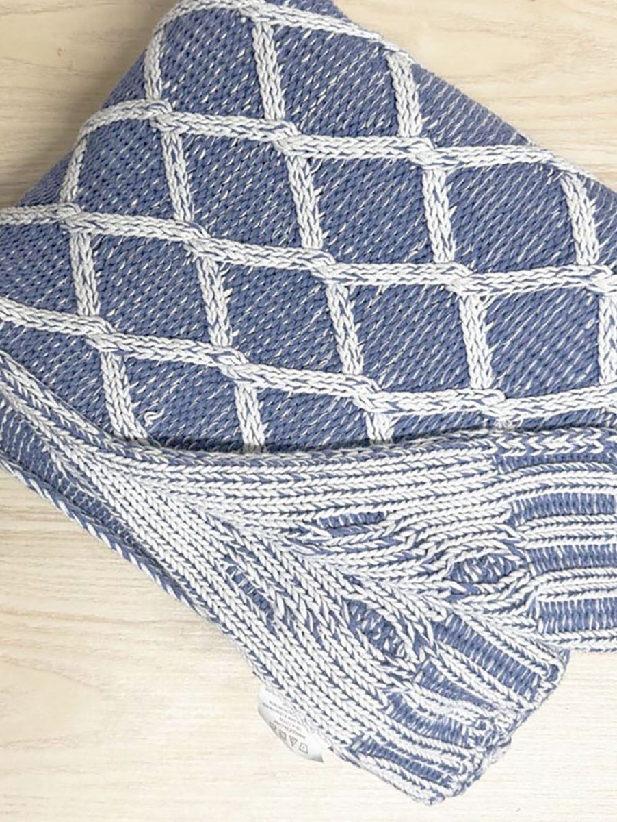 tahari home argyle knit throw blanket - good market thrift store