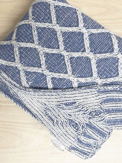 tahari home argyle knit throw blanket - good market thrift store