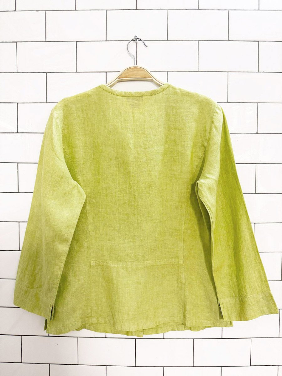 talbots 100% irish linen full button shirt - good market thrift store