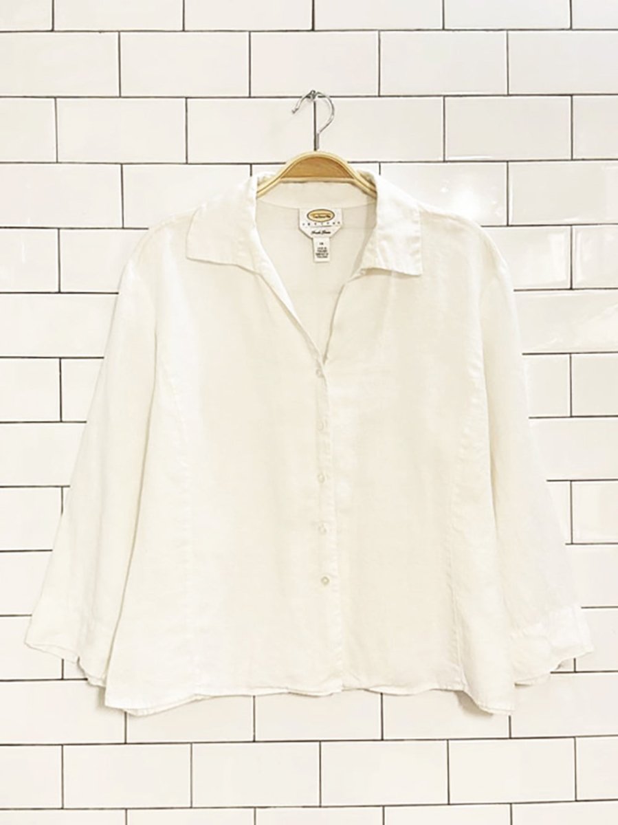 talbots 100% irish linen full button shirt - good market thrift store